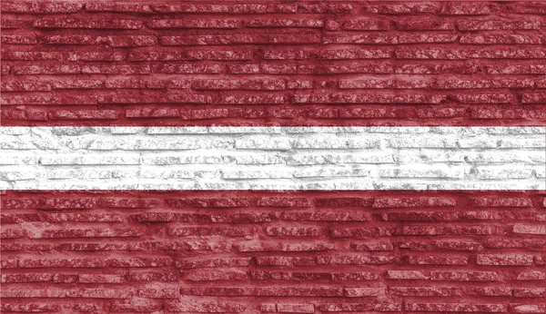 Colorful Painted National Flag Latvia Old Brick Wall Illustration — Stock Photo, Image