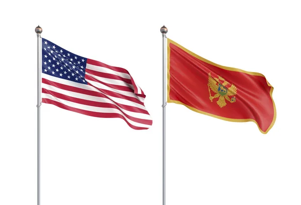 Bandeira do Montenegro soprando ao vento. Textura de fundo. Rend 3d — Fotografia de Stock