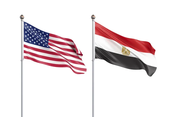 Egypte vlag waait in de wind. Achtergrondstructuur. 3d destructie — Stockfoto