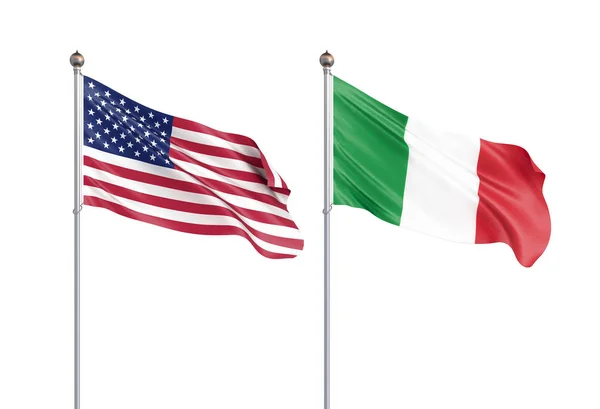 Итальянский флаг, дующий на ветру. Фон текстуры. Isolated on — стоковое фото
