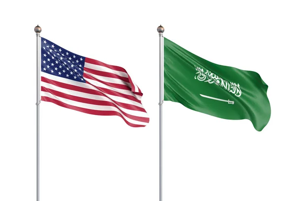 Saudi-Arabiens Flagge weht im Wind. Hintergrundtextur. Riad — Stockfoto