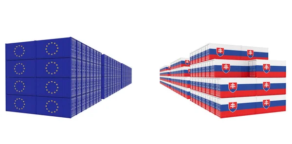 슬로바키아와 국기가 배경에 컨테이너의 — 스톡 사진