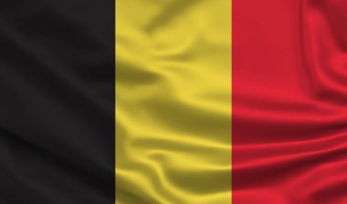 El sallayan bayrak. İpek, saten kumaş. 3d Görüntü.