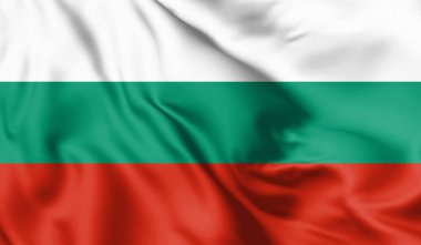 Bulgaristan bayrağı rüzgarda dalgalanıyor. Arkaplan dokusu. Sofya, Bulgaristan. 3d Görüntü.