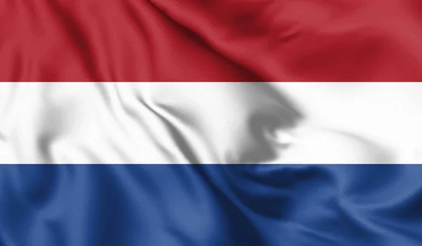 Nederlandse Vlag Waait Wind Achtergrondstructuur Illustratie — Stockfoto