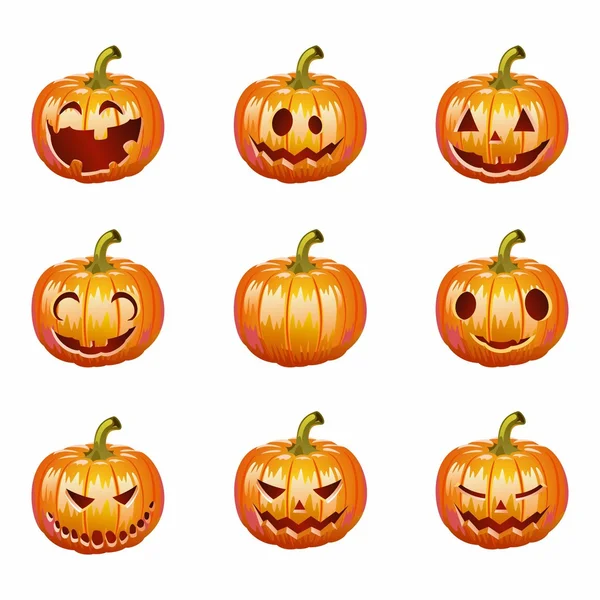 Pon calabazas para Halloween. Ilustración vectorial . — Vector de stock