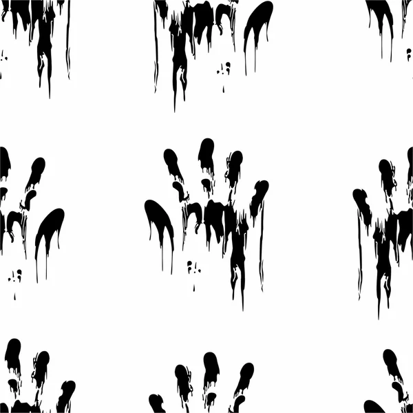 Blutigen Handabdruck nahtlose Muster Horror Hintergrund. Vektorillustration. — Stockvektor
