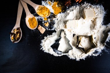 Zencefilli bisküvi için malzemeler