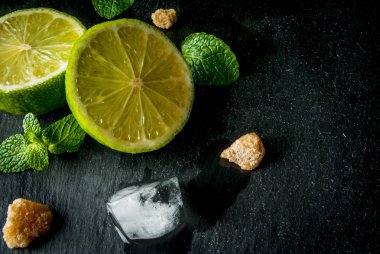 Mojito veya kokteyl ile tekila için malzemeler