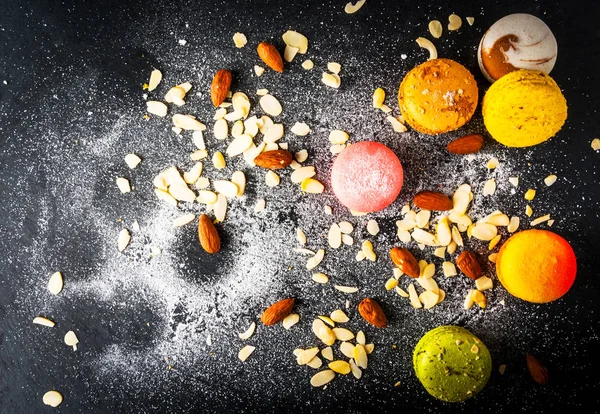 Seleção de bolos coloridos macarons — Fotografia de Stock