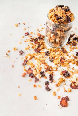 Kurutulmuş meyve ve fındık ile ev yapımı granola