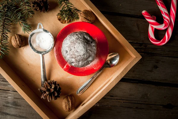 Christmas cake in a cup, mug-cake — Stock Photo, Image