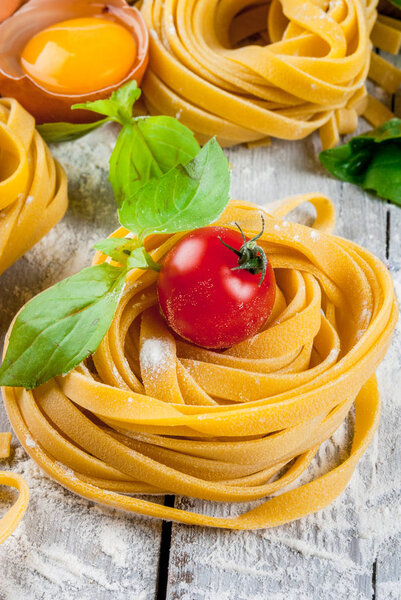 Home made raw uncooked pasta