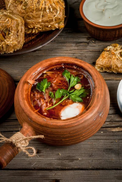 Traditional Ukrainian soup - borscht