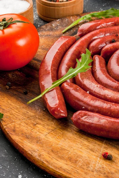Homemade raw beef sausages — Stock Photo, Image