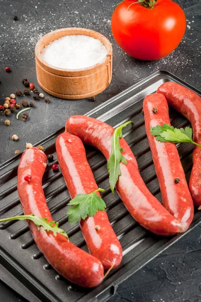 Saucisses de bœuf crues maison — Photo