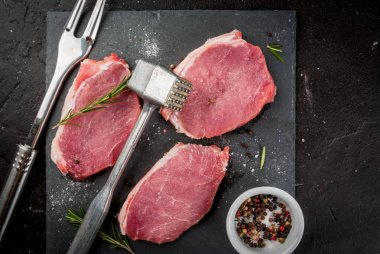 Taze çiğ domuz, biftek