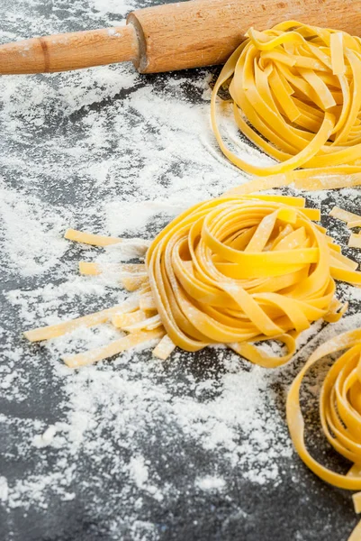 stock image Homemade fresh raw pasta