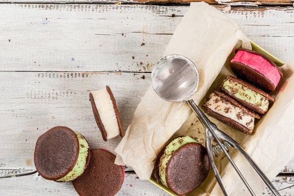 Whoopie pie cookie-Ice cream szendvics — Stock Fotó