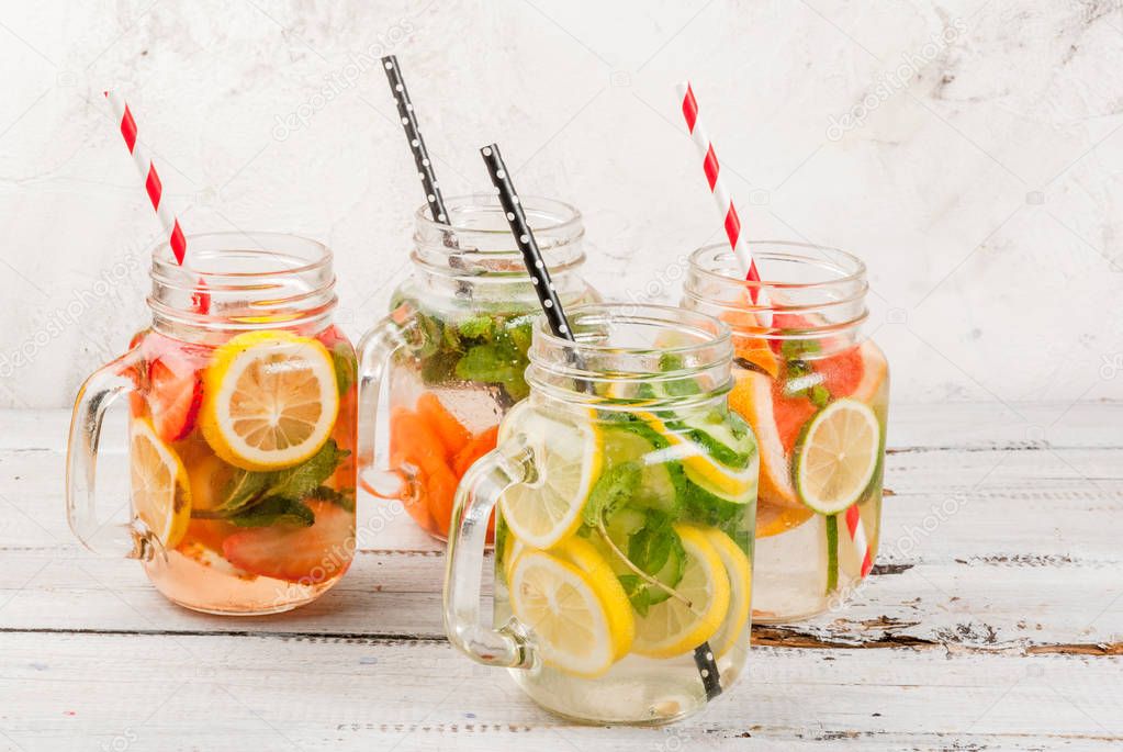 Selection of infused refreshing waters