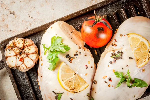 Chicken breast on grill — Stock Photo, Image