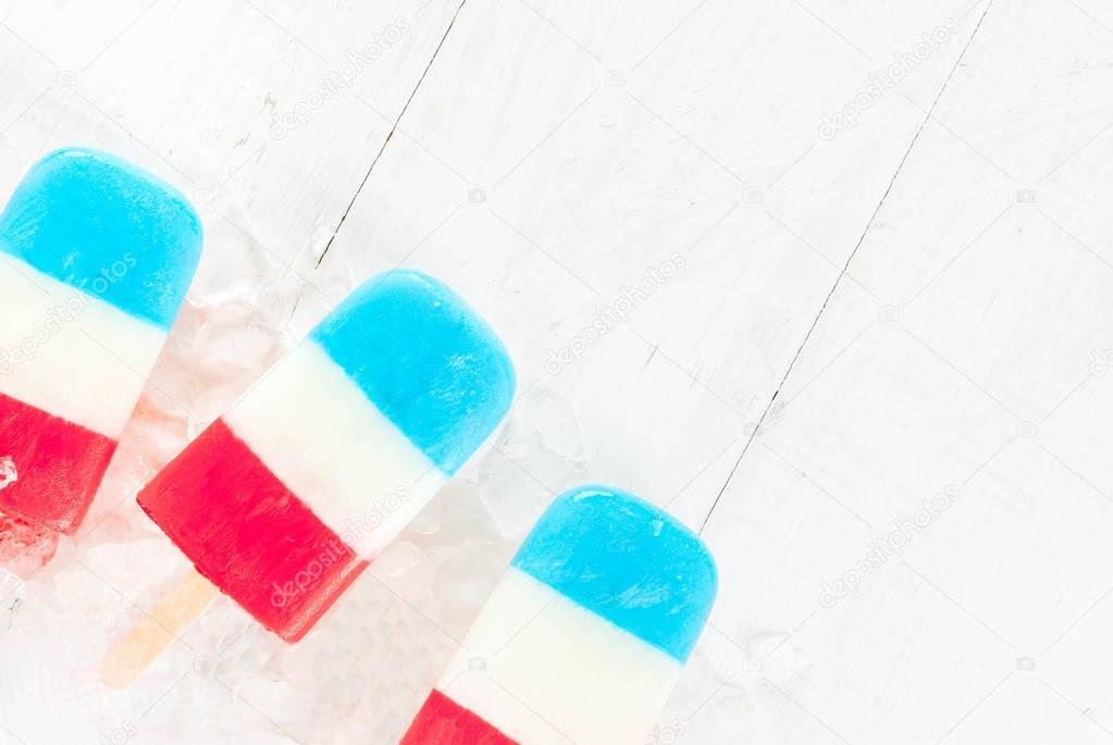 Patriotic Red White Blue Popsicles