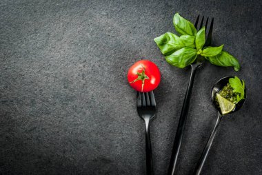 Çatal bıçak seti ile pişirme arka plan
