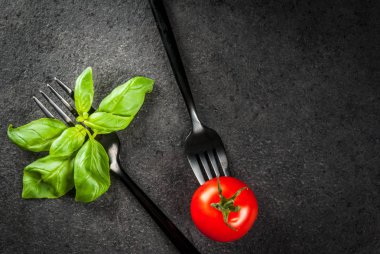 Çatal bıçak seti ile pişirme arka plan