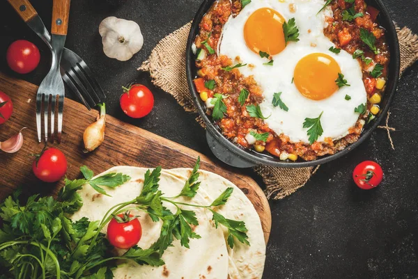 Huevos rancheros, makanan Meksiko — Stok Foto