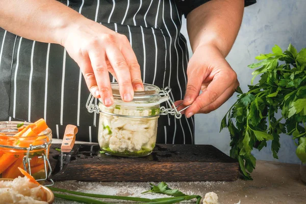 Cooking fermented preserved food — Stock Image Cooking fermented preserved food Stock Image