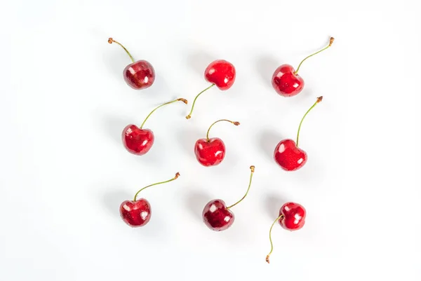 Friske, rå økologiske kirsebær - Stock-foto
