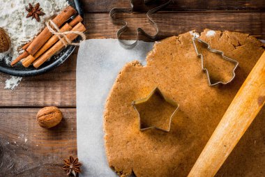 Noel pişirme. Ginger hamur gingerbread, gingerbread erkekler için,