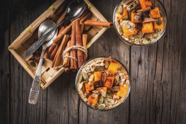 Kabak pasta gecede yulaf ezmesi