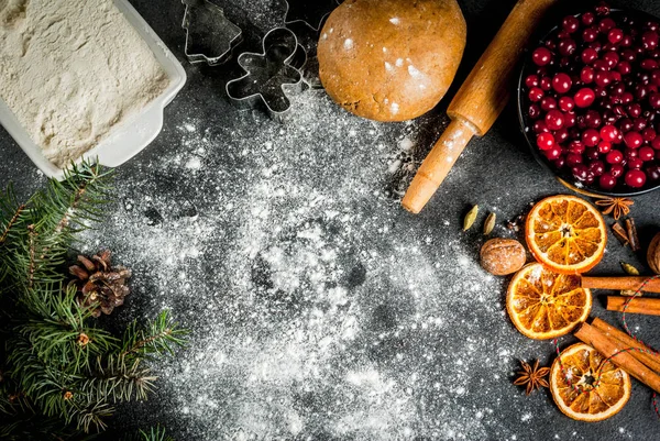 Yeniyıl, kış Kurabiye Pişirme için malzemeler. Gingerbread, f