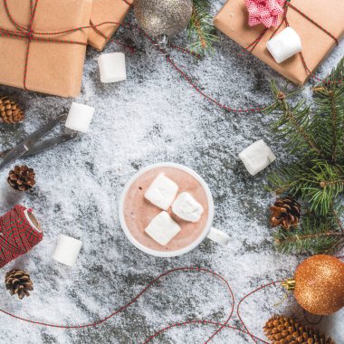 Noel kavramı, tablo arka plan ile kar, Noel ağacı br