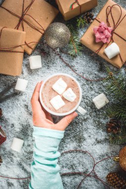 Noel kavramı, tablo arka plan ile kar, Noel ağacı br