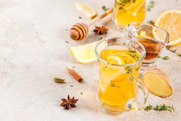 Warming hot tea with spices and herbs