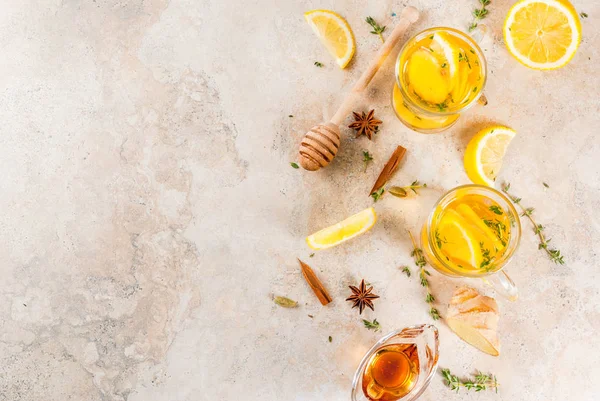 Warming hot tea with spices and herbs — Stock Photo, Image