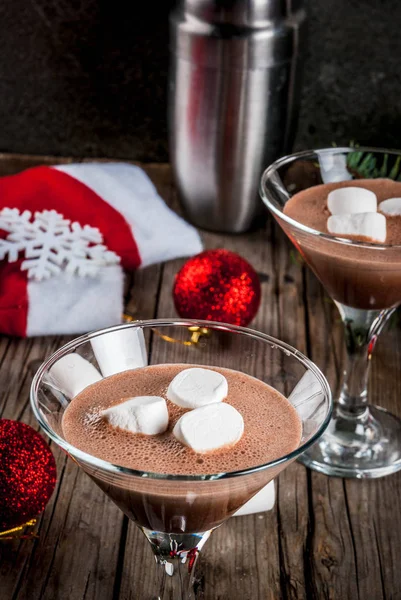 Horká čokoláda Martini s marshmallow — Stock fotografie