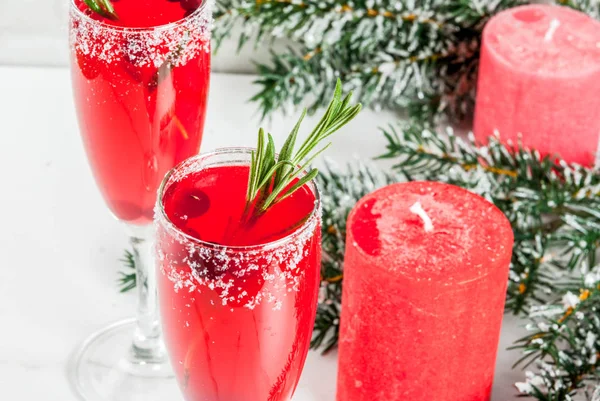 Christmas cranberry mimosa — Stock Photo, Image