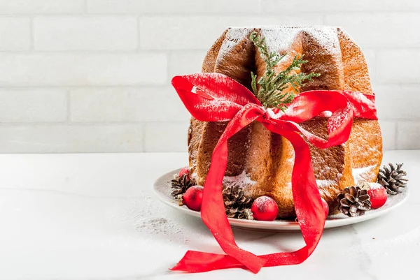 Traditioneller Weihnachtskuchen Panettone — Stockfoto