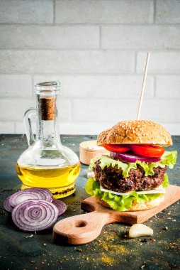 Lezzetli et ve peynir Burger 