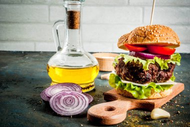 Lezzetli et ve peynir Burger 