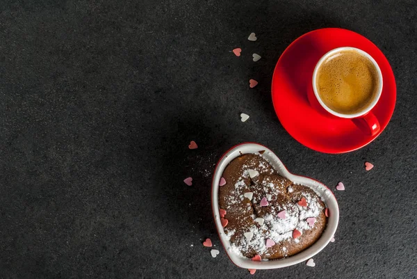 Valentinstag-Becher-Kuchen — Stockfoto