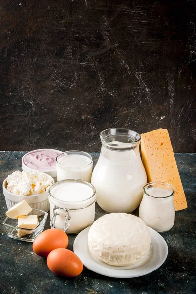 Conjunto de produtos lácteos — Fotografia de Stock