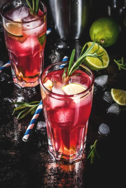 Tranbär och lime cocktail — Stockfoto