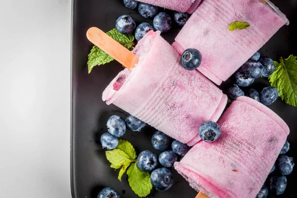 Blueberry fagylalt popsicles — Stock Fotó