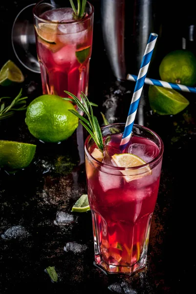 Tranbär och lime cocktail — Stockfoto