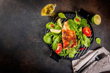 Izgara somon steak fileto