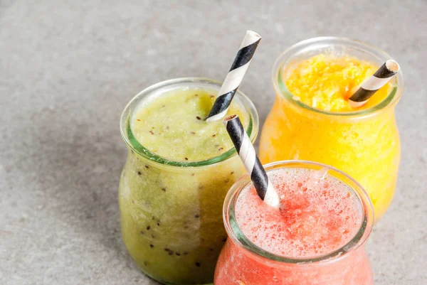 Various tropical fruit smoothies